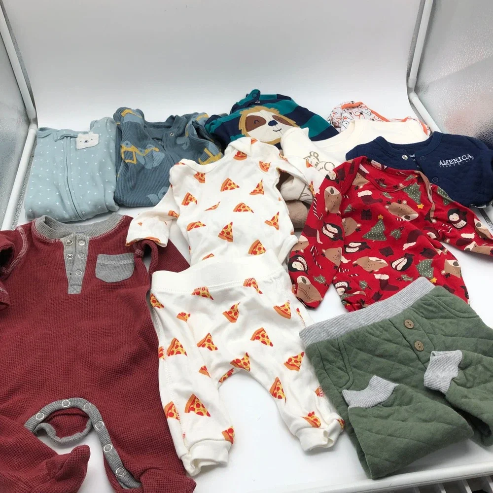 Baby Boys Newborn / 0-3M Fall Winter Clothing BUNDLE One Piece Pajamas Hanna
